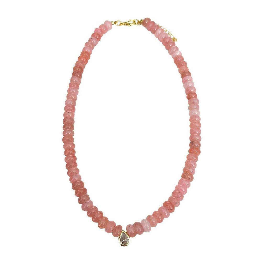 NEW GEMELLI women's islamorada teardrop beaded necklace in pink
